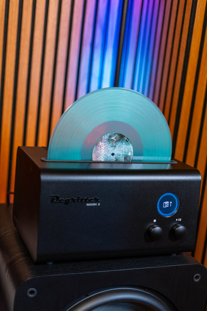 Degritter Mark II mit Borknagar Vinyl beim Trocknen