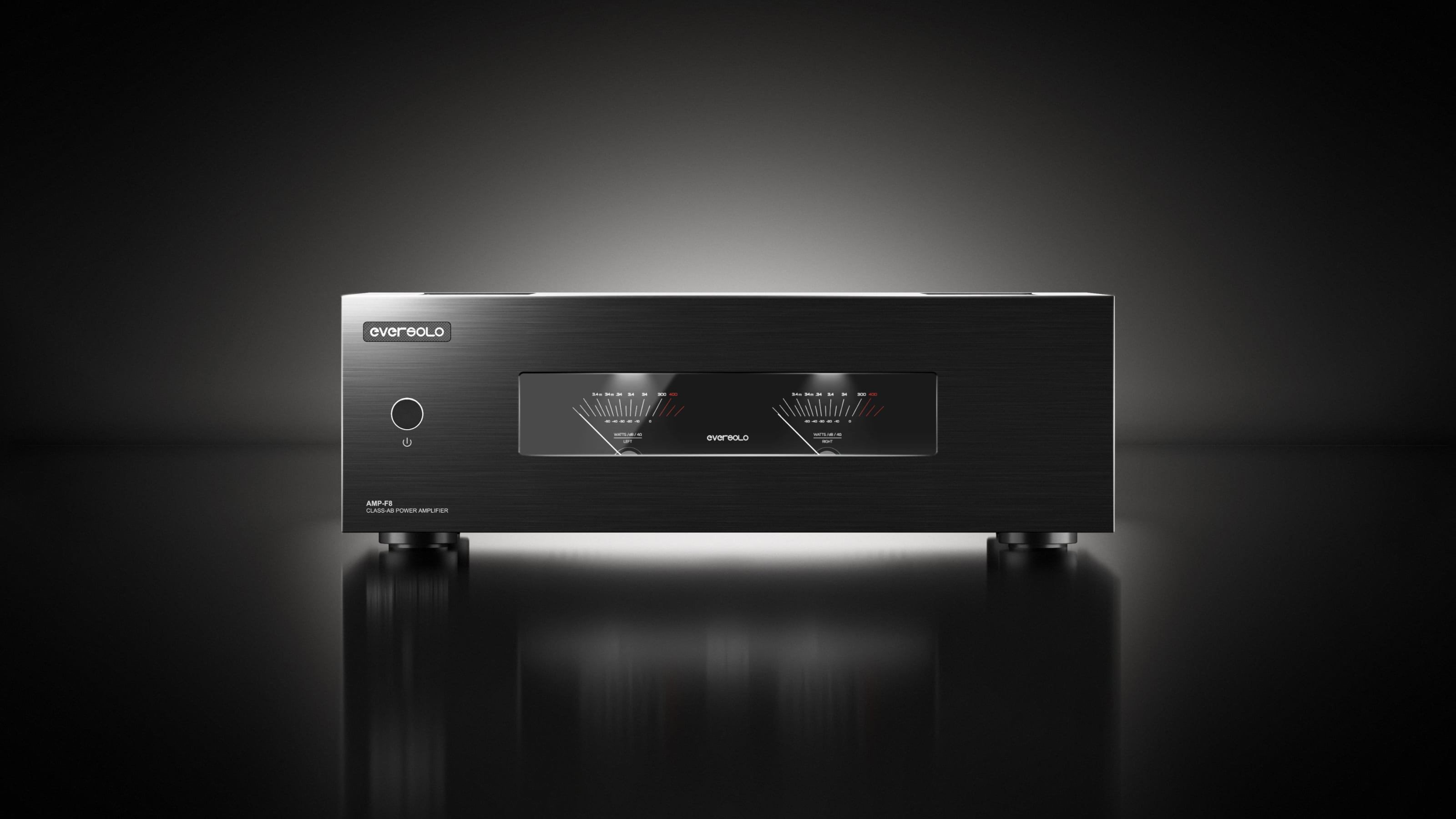 Eversolo AMP-8 - Frontansicht mit VU-Meter