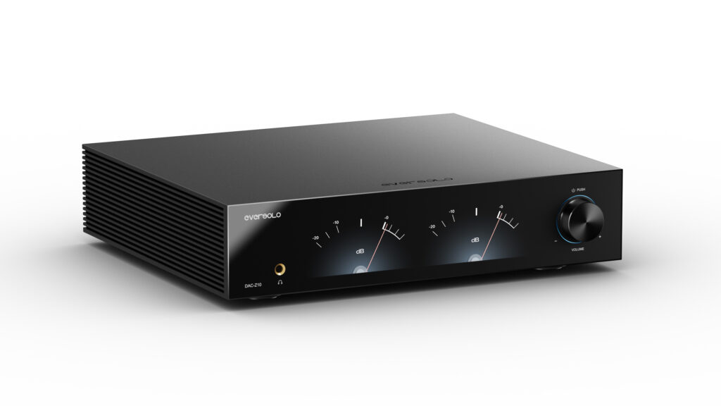 Eversolo DAC-Z10 - Ansicht auf die Front mit VU-Meter Visualisierung
