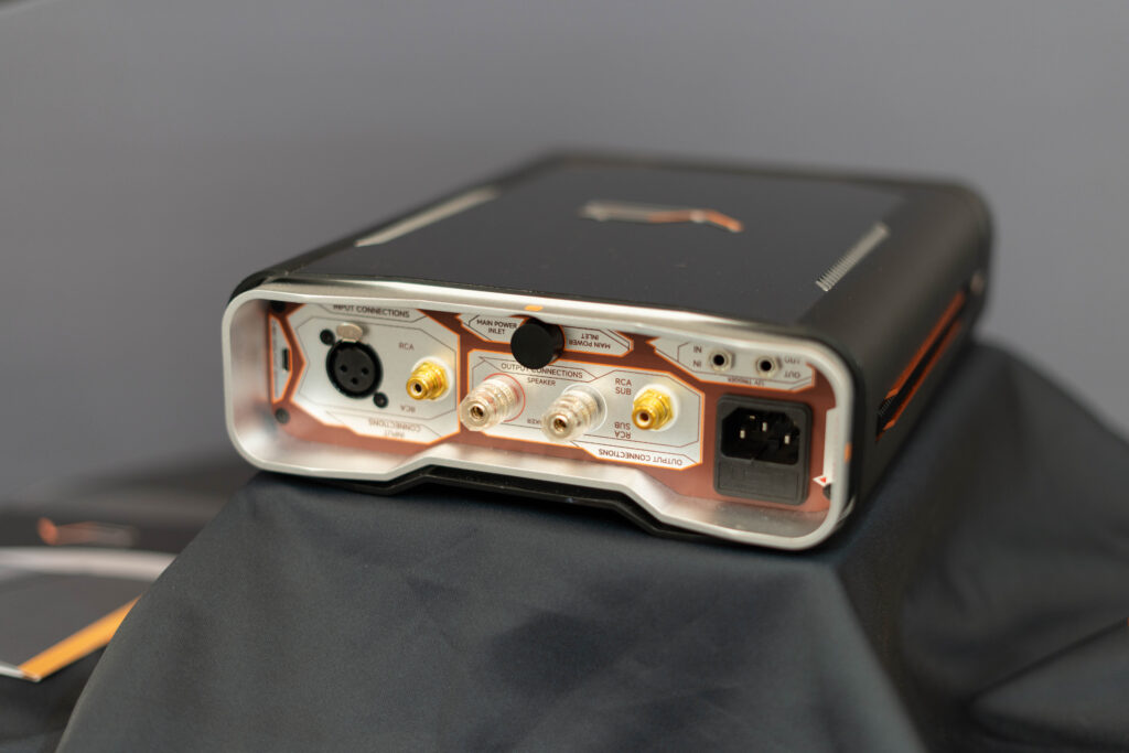Fosi Audio V5 Rückseite mit Anschlüsse