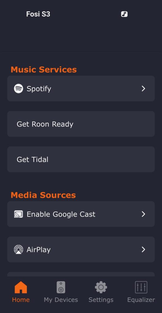 Fosi Audio S3 App - Input Selector