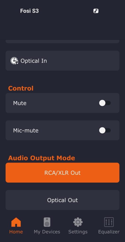 Fosi Audio S3 App - Mute
