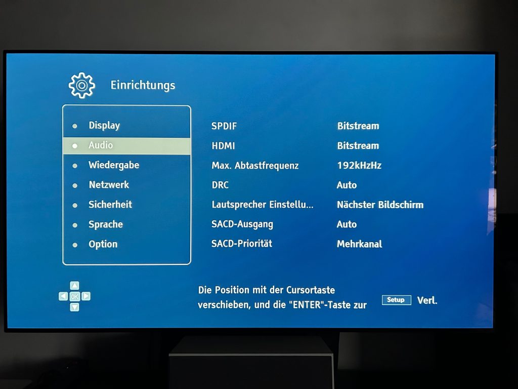 Magnetar UDP900 Screenmenü
