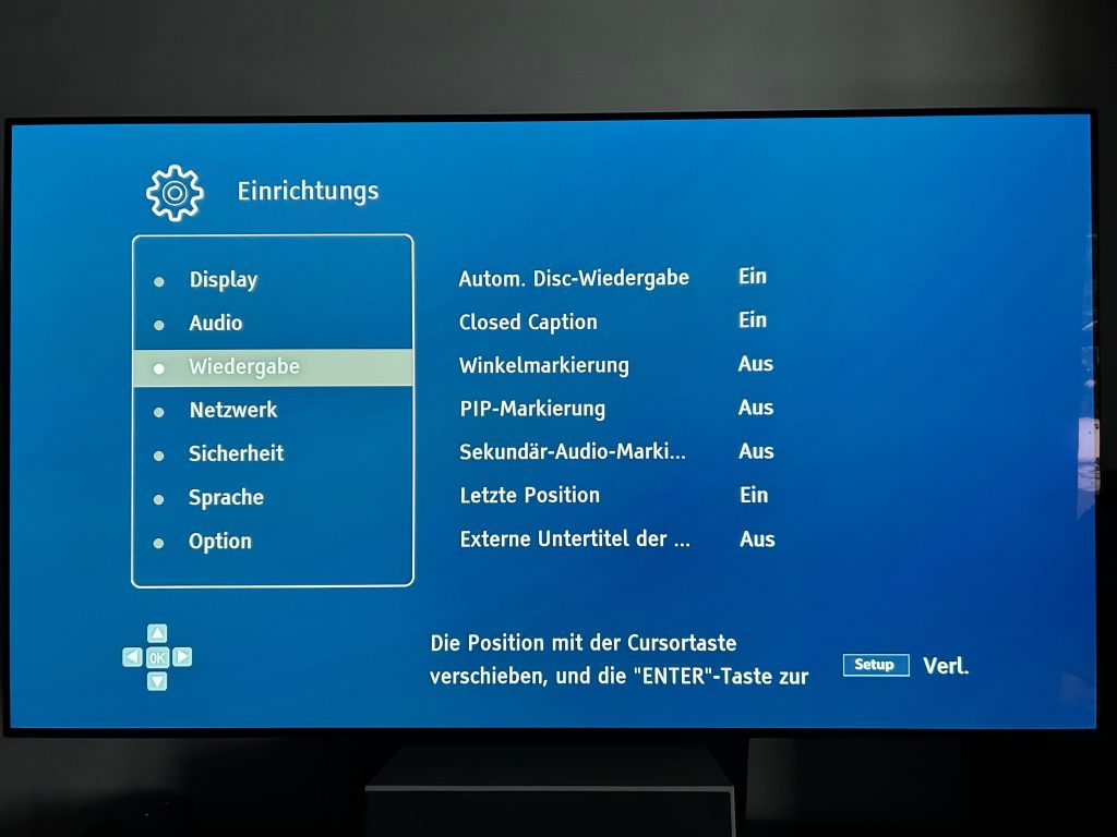 Magnetar UDP900 Screenmenü