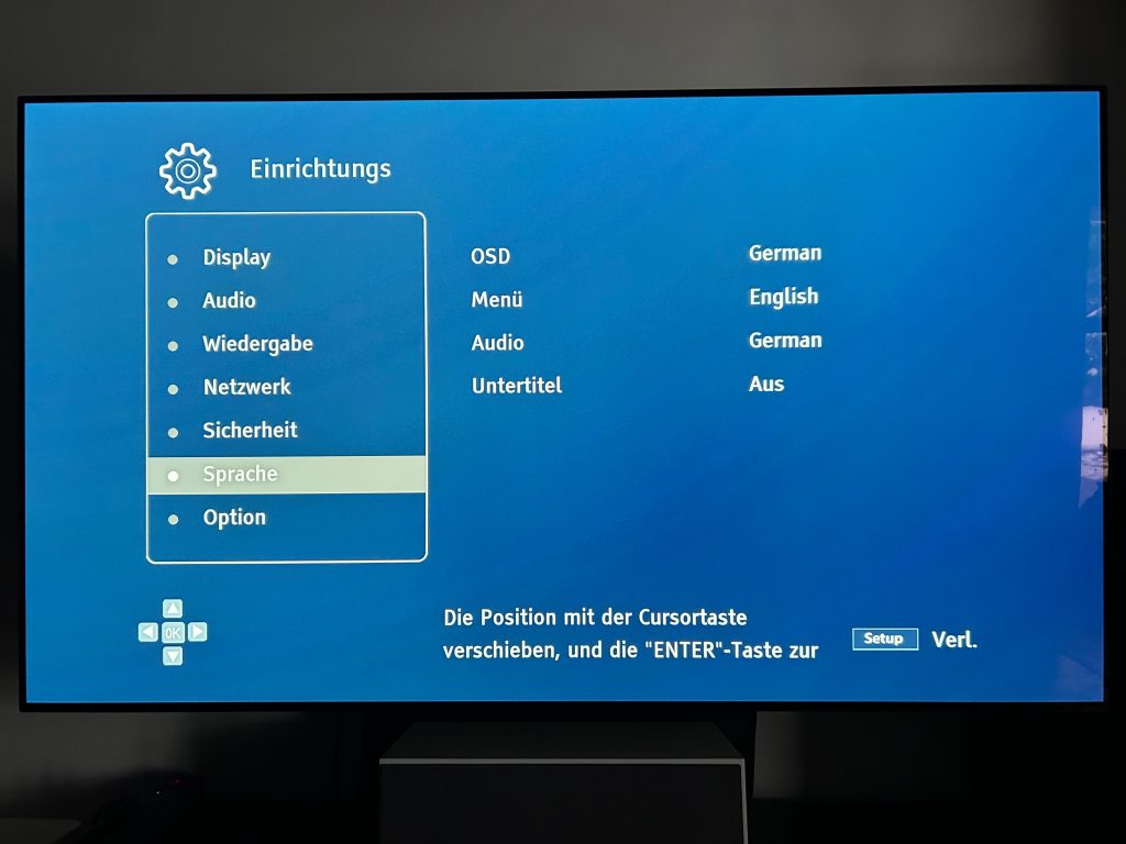 Magnetar UDP900 Screenmenü