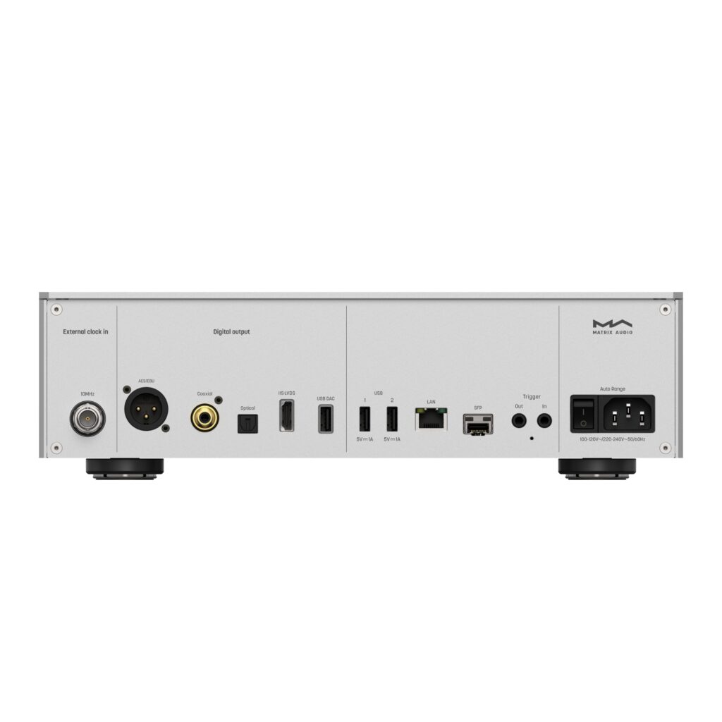 Matrix Audio NT-1 Rückansicht auf die Anschlüsse