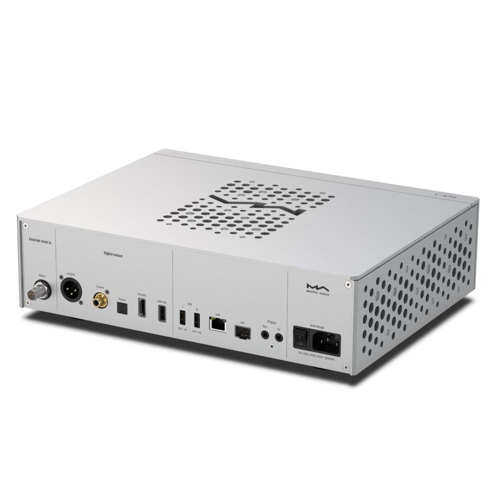 Matrix Audio NT-1 Rückansicht auf die Anschlüsse seitlich