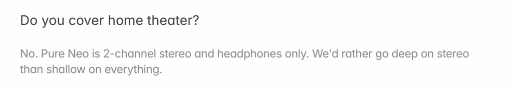 "Do you cover home theater?" – von pure-neo.io Startseite