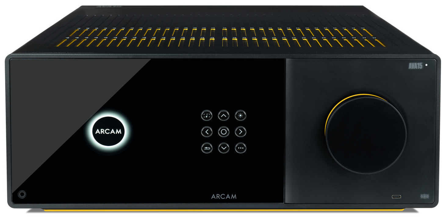 Arcam Radia AVA15 - Frontal mit gelbem Deckeldetail