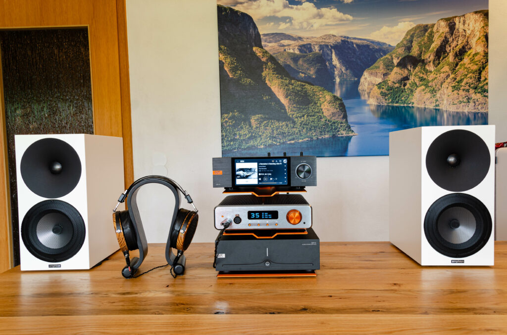 Audeze LCD‑3 Zebrano am Burson Audio Conductor GT4 Deluxe mit Eversolo DMP-A6 & AMP-F2 sowie Amphion Argon 3S