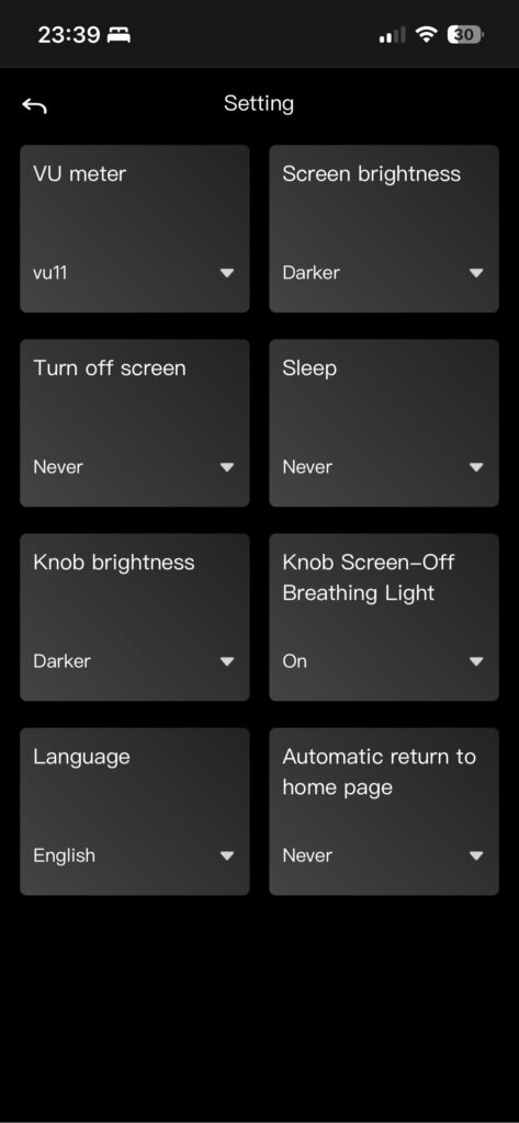 Luxsin X9 iOS-App - Settings