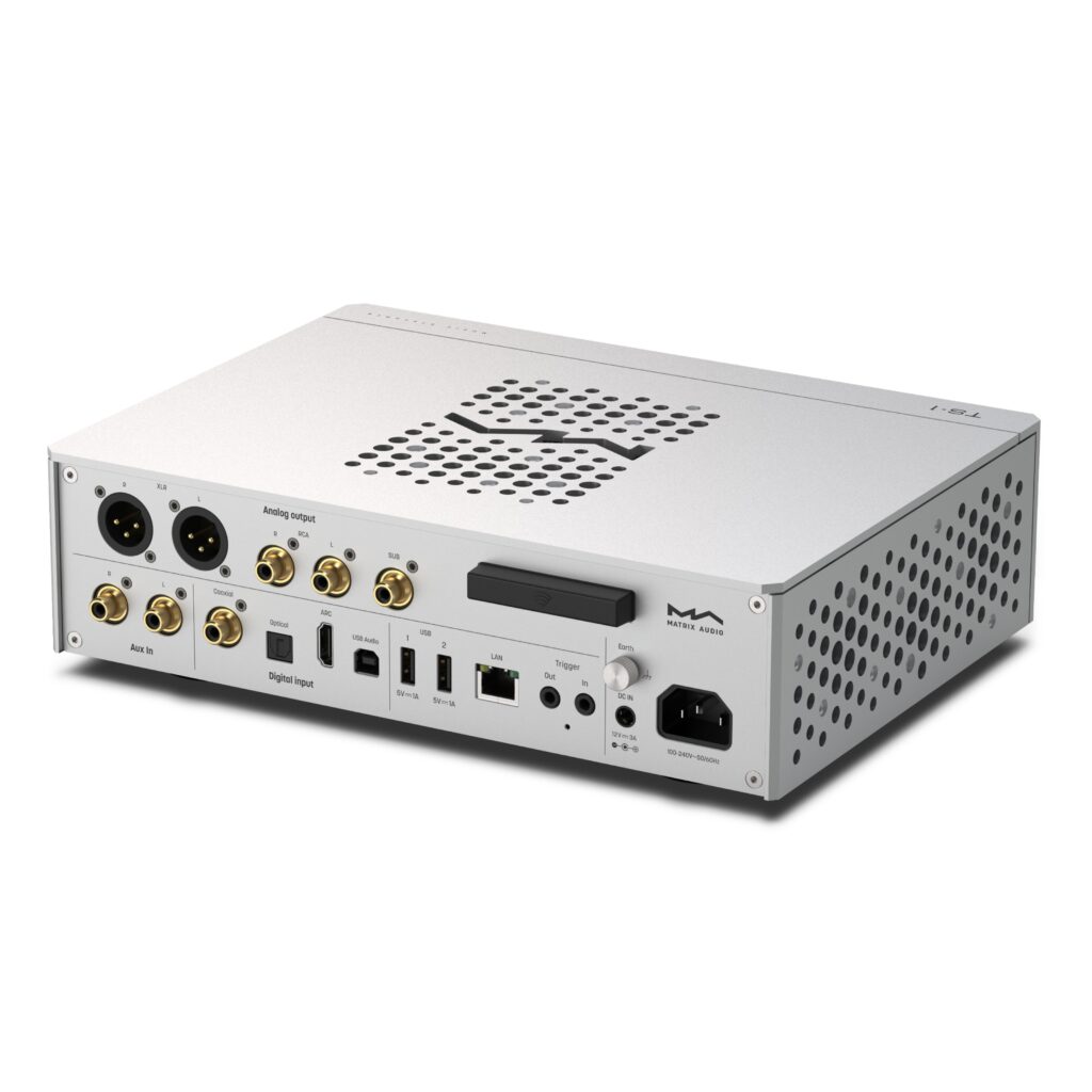 Matrix Audio TS-1 - Ansicht auf die Anschlüsse von schräg hinten
