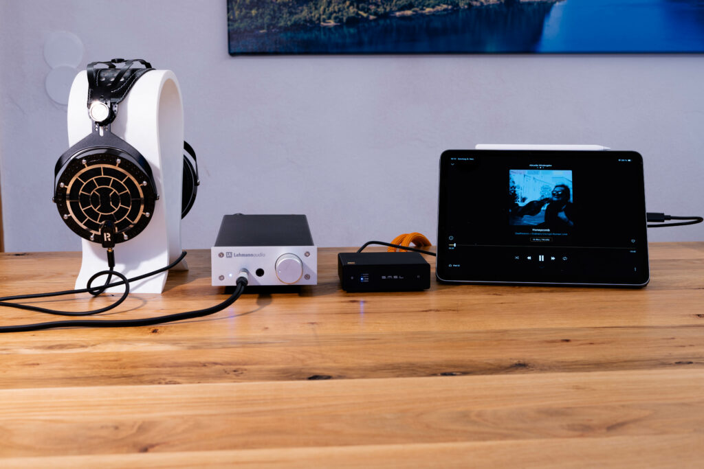 SMSL D1 - Setup mit iPad Air, Lehmann Audio Linear II, Verum 2 und Ricable Dedalus - frontal