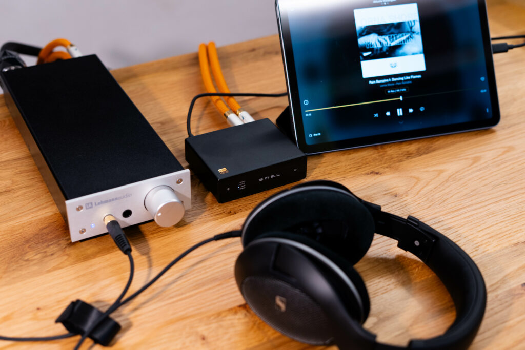 SMSL D1 - Setup mit iPad Air, Lehmann Audio Linear II, Sennheiser HD550 und Ricable Dedalus
