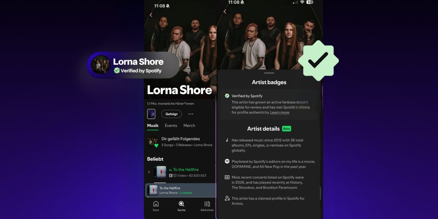 Verified by Spotify - hier als Demo mit Lorna Shore